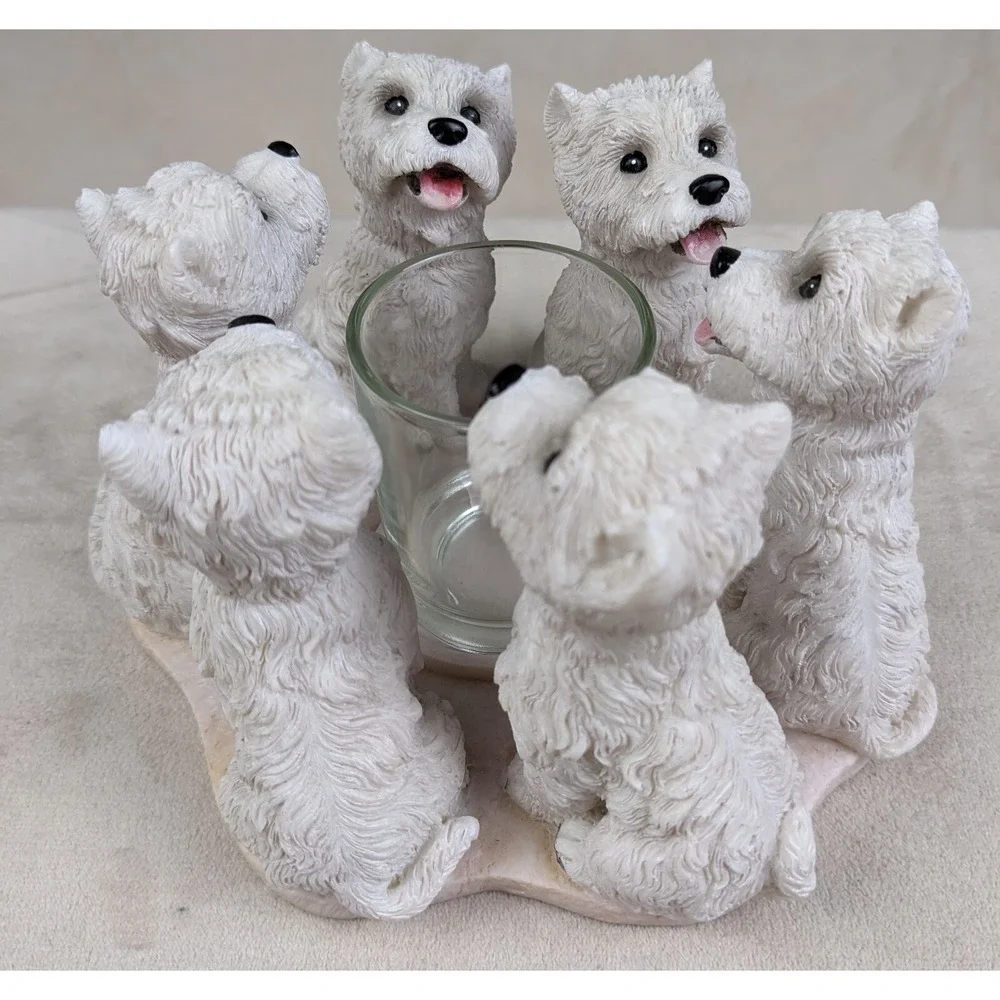 Continental Creations 2002 Westie Circle Paper Weight Heavy Stone